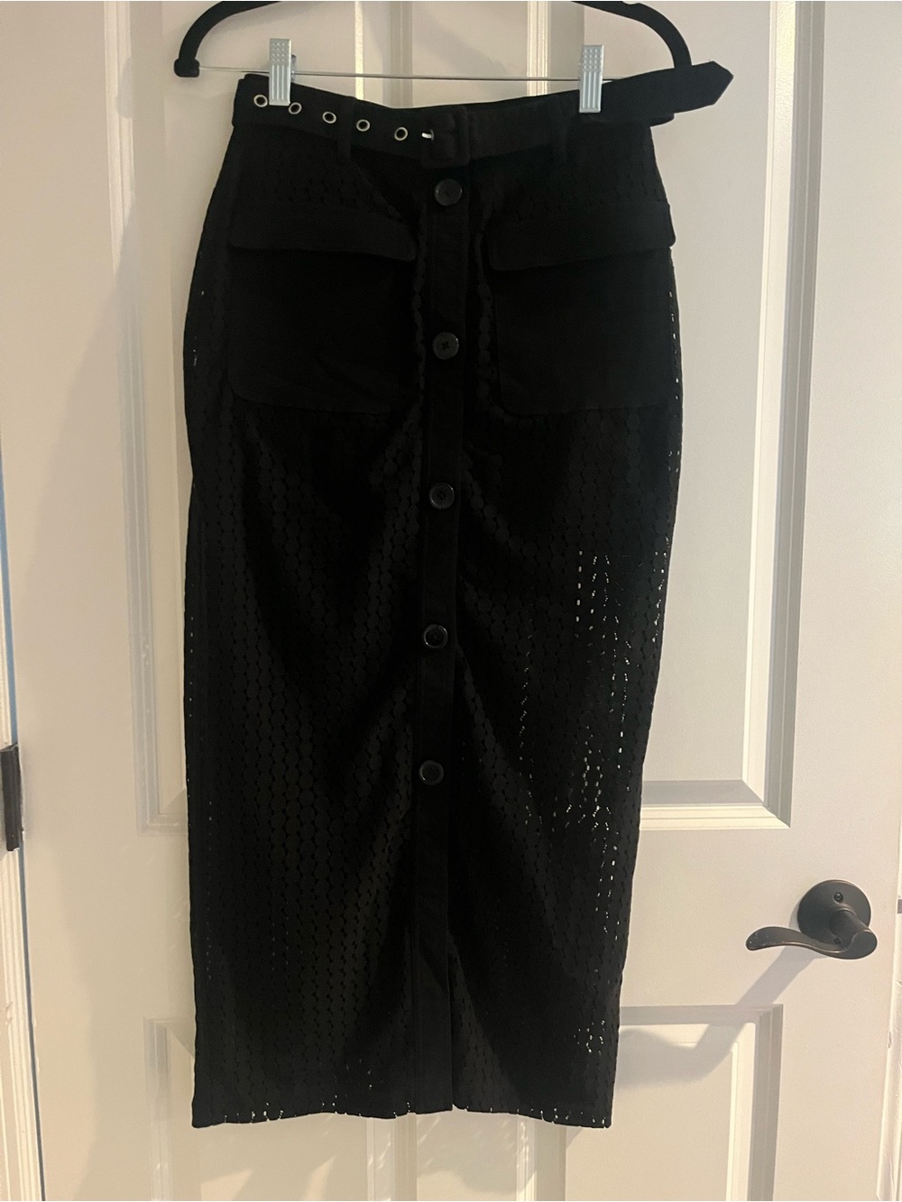 SOLID & STRIPED The Harper Lace Midi Skirt in Black Size XS - Like New - Picture 9 of 15